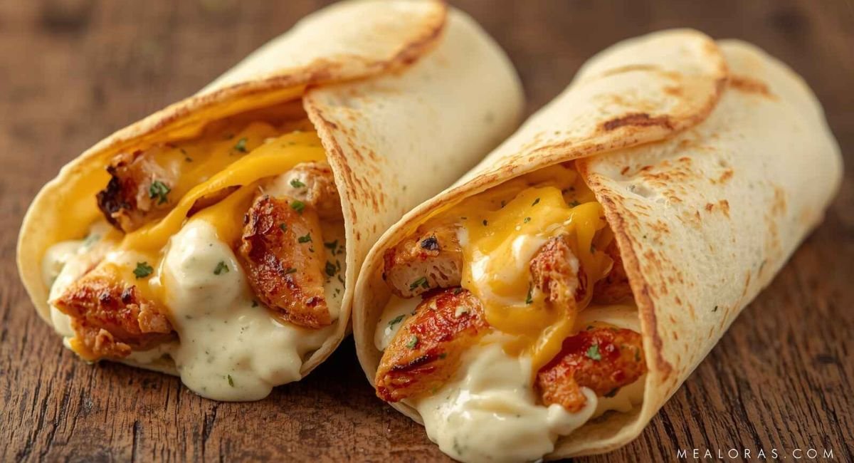 Cheesy Garlic Chicken Wraps