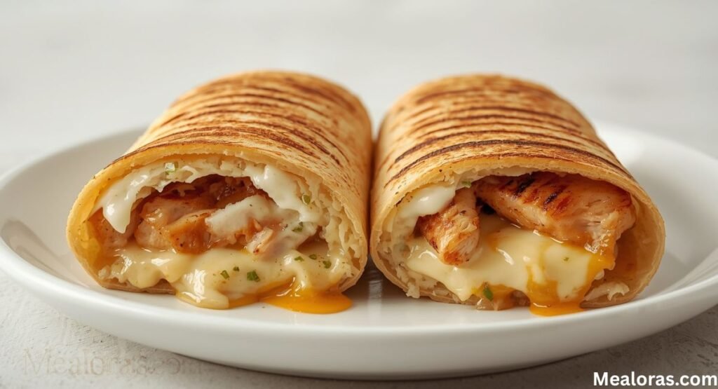 cheesy garlic chicken wraps