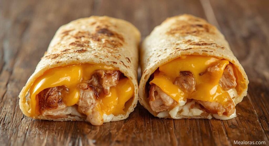 cheesy garlic chicken wraps