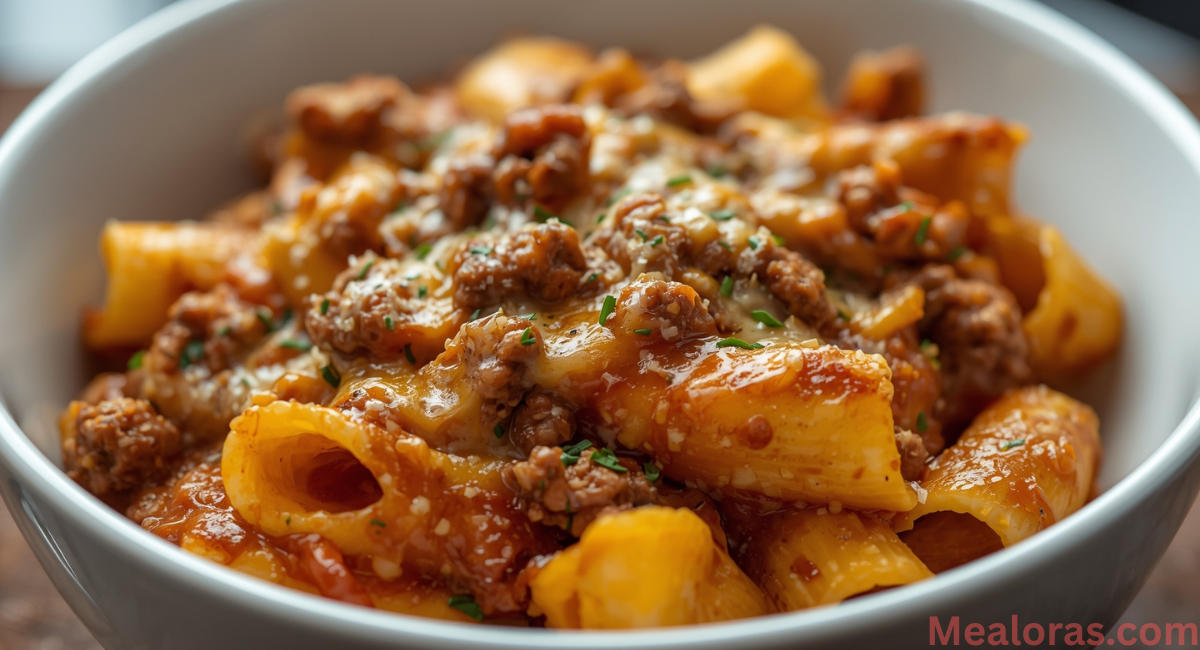 sloppy cheeseburger pasta browning beef.jpg