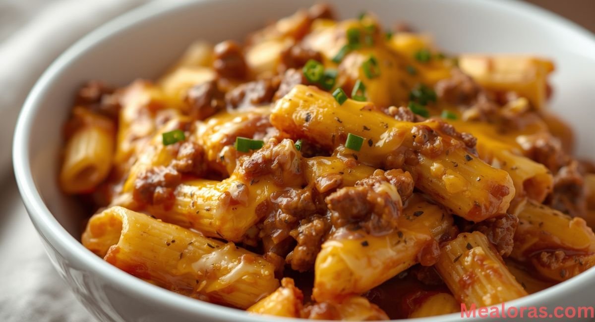 Sloppy Cheeseburger Pasta Easy One-Pot Dinner