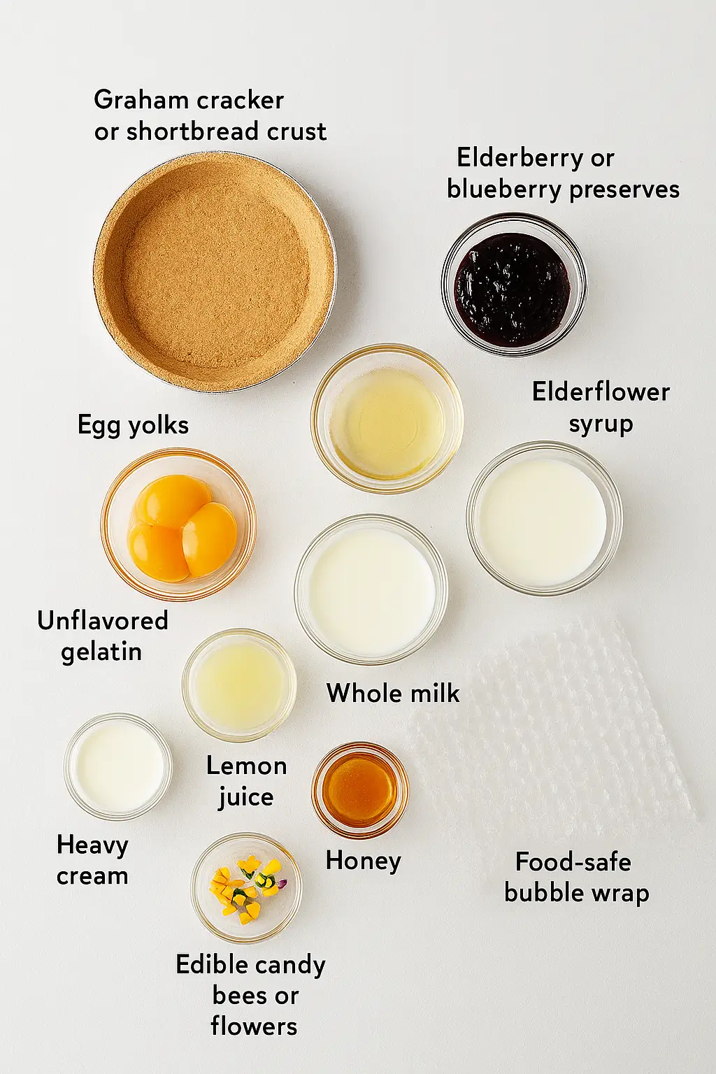 honeycomb-pie-ingredients Ingredients Honeycomb Pie Recipe