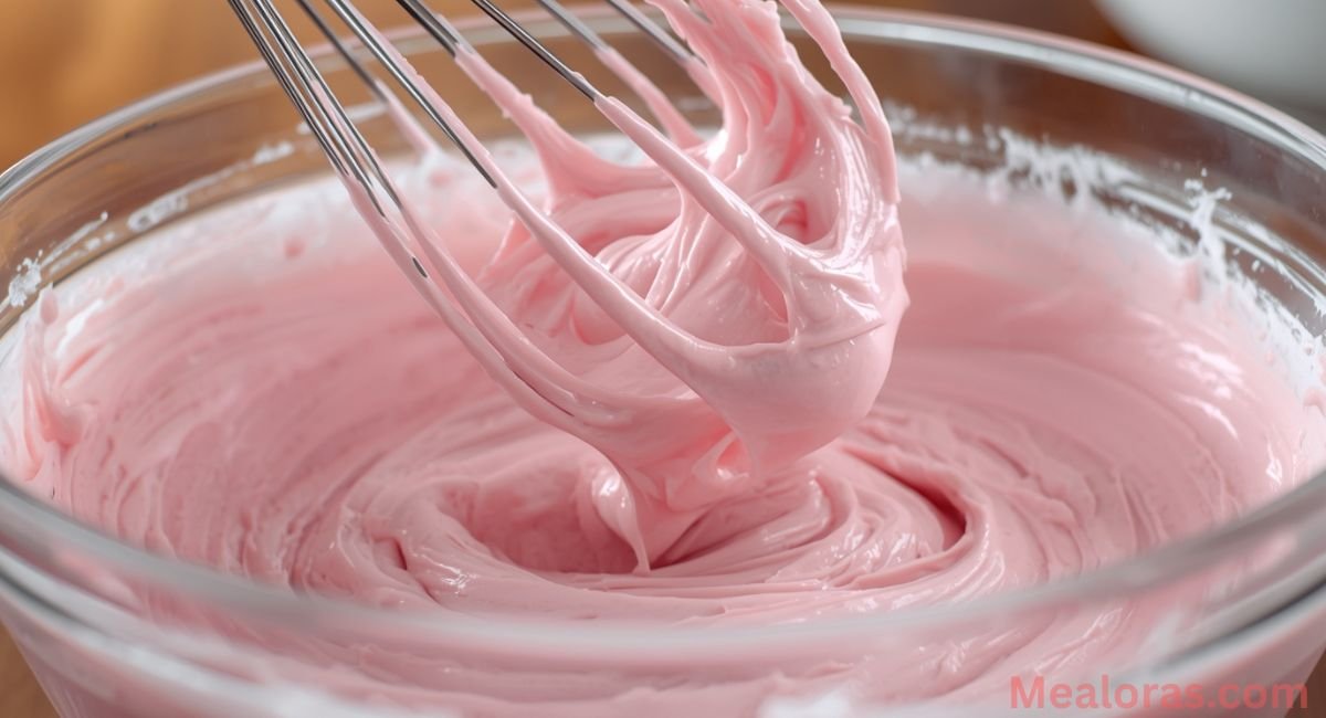 Mixing cake batter with eggs, sour cream, and vanilla in a large bowl for honeybun cake