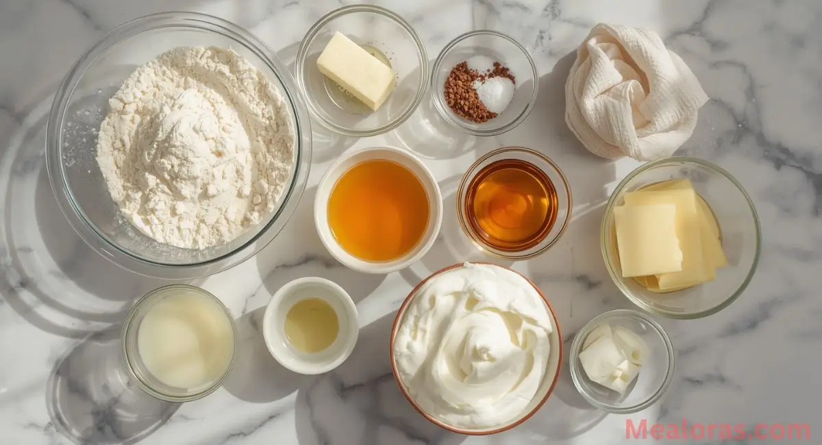 Ingredients for summer moon milk including milk, white chocolate, vanilla, and spices.