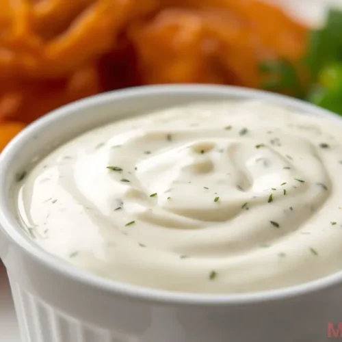 Creamy Copycat Wingstop Ranch in a small bowl ready for dipping