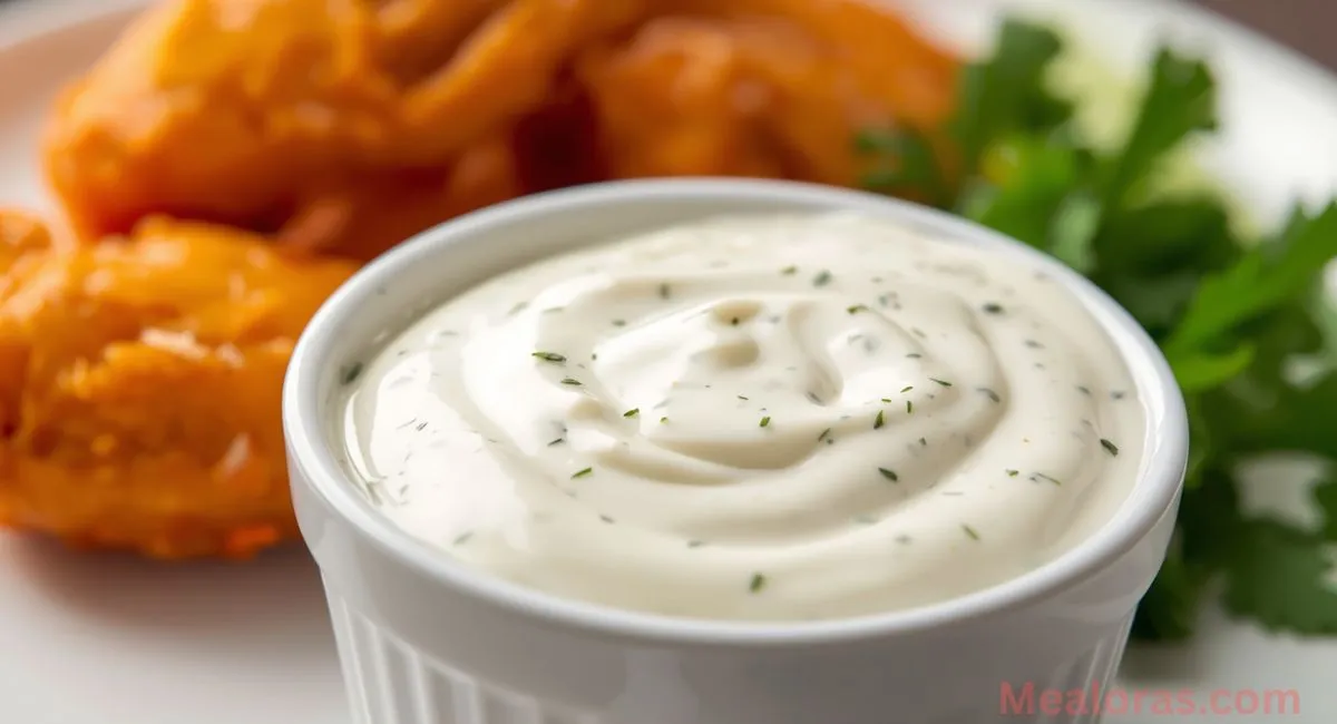 Creamy Copycat Wingstop Ranch in a small bowl ready for dipping