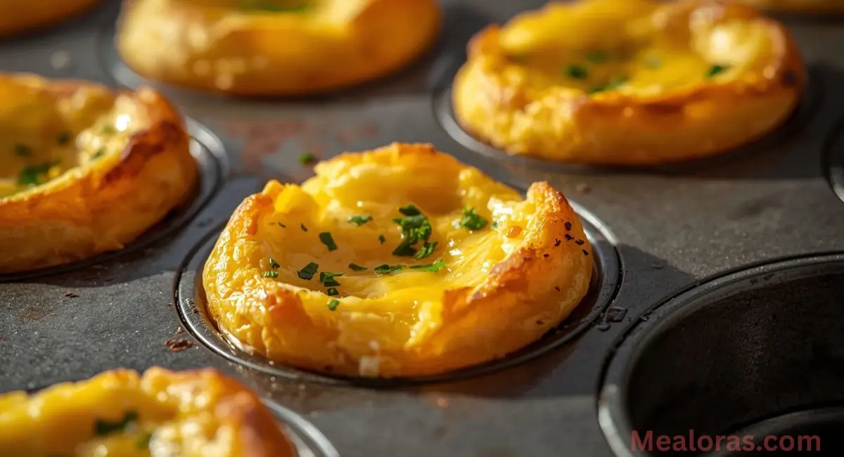 Fluffy baked egg bites without cottage cheese in muffin tin