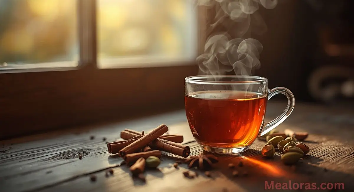 Cup of JalbiteDrinks Tea steaming, ready to sip and enjoy the warming aroma