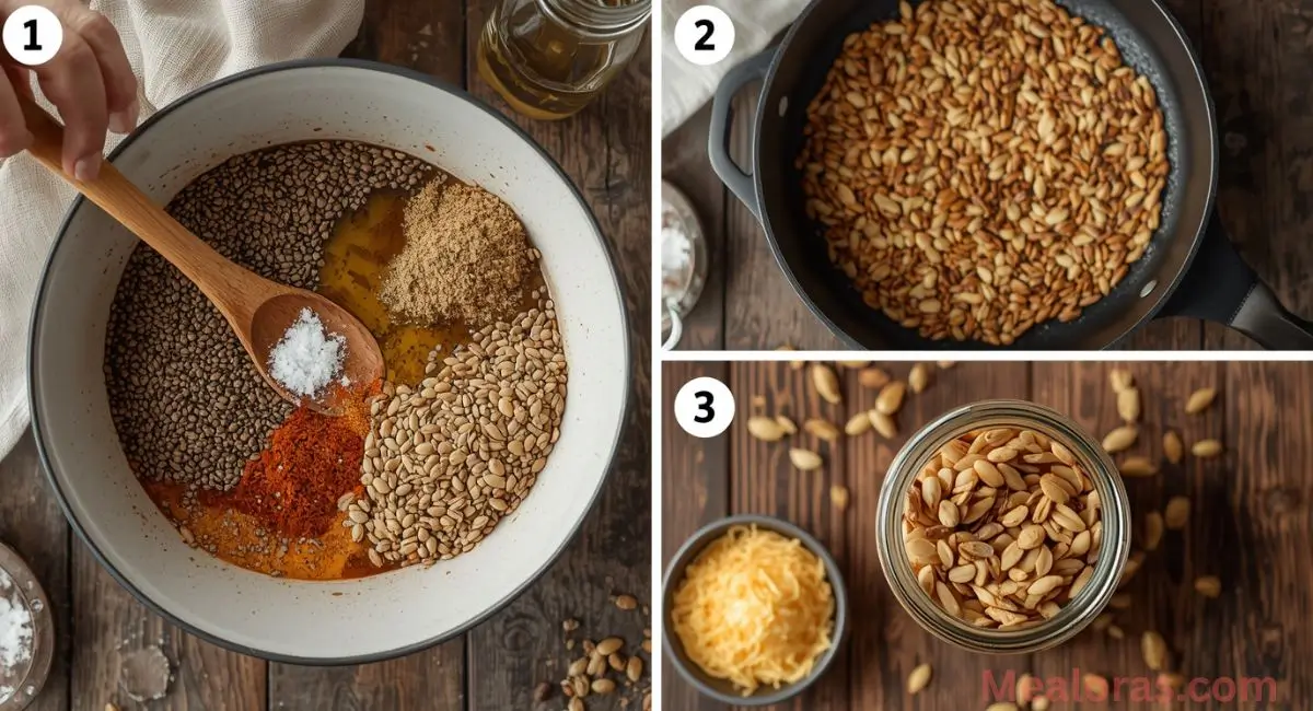 Roasted seed mix with chia, flax, sunflower, and pumpkin seeds