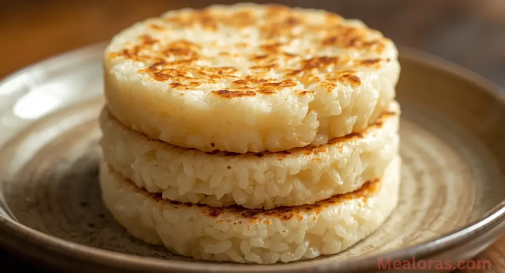 Soft and chewy South Asian rice cakes served on a plate, traditional steamed pitha