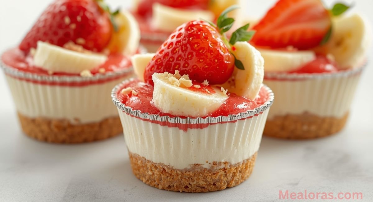 Strawberry Cheesecake Banana Pudding layered dessert with fresh strawberries, sliced bananas, and creamy cheesecake layer