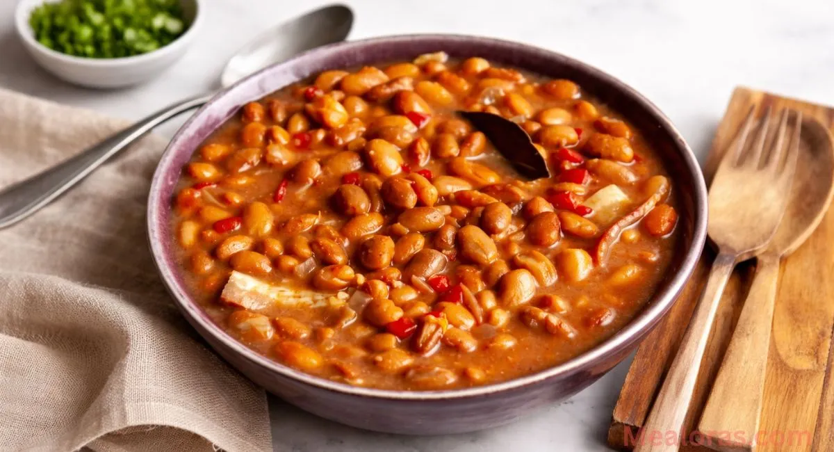 Bojangles pinto beans served in a bowl with garnished cilantro copycat Southern recipe