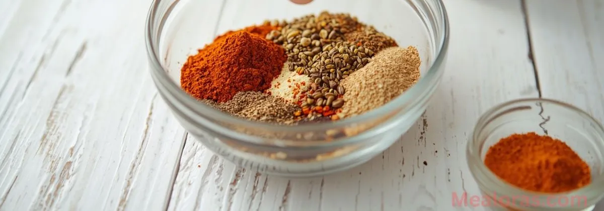 Mixing spices together in a bowl to make all-purpose chicken seasoning