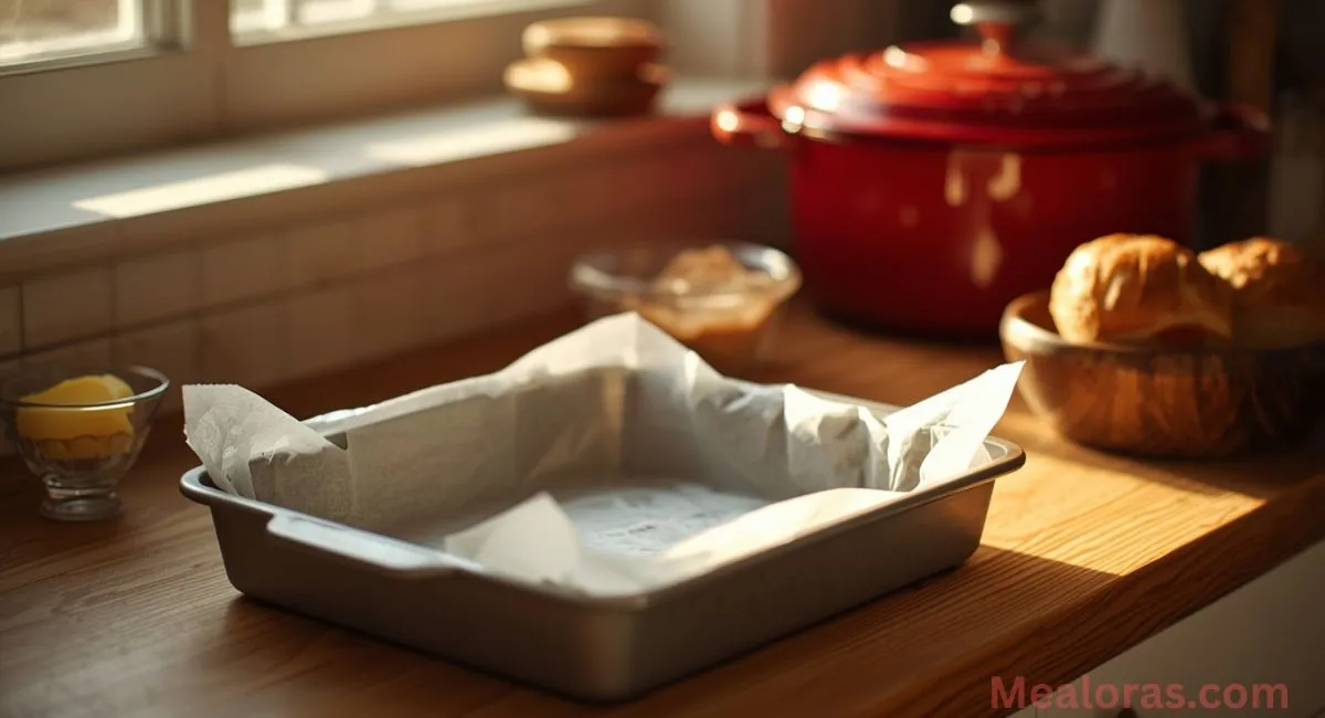 Preheating oven to 375°F and preparing loaf pan with parchment for garlic Parmesan chicken meatloaf
