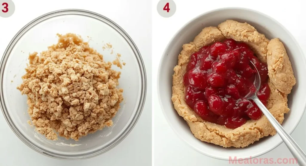 Step-by-step instructions for making Raspberry Crumble Cookies