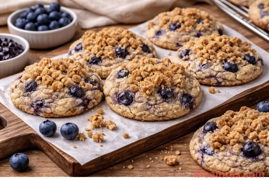 Everything you need to bake these cookies, including fresh berries and pantry staples