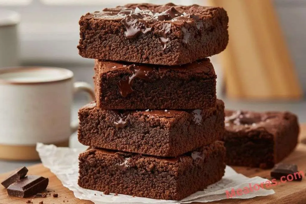 Fudgy Chocolate Brownies ready serve enjoy