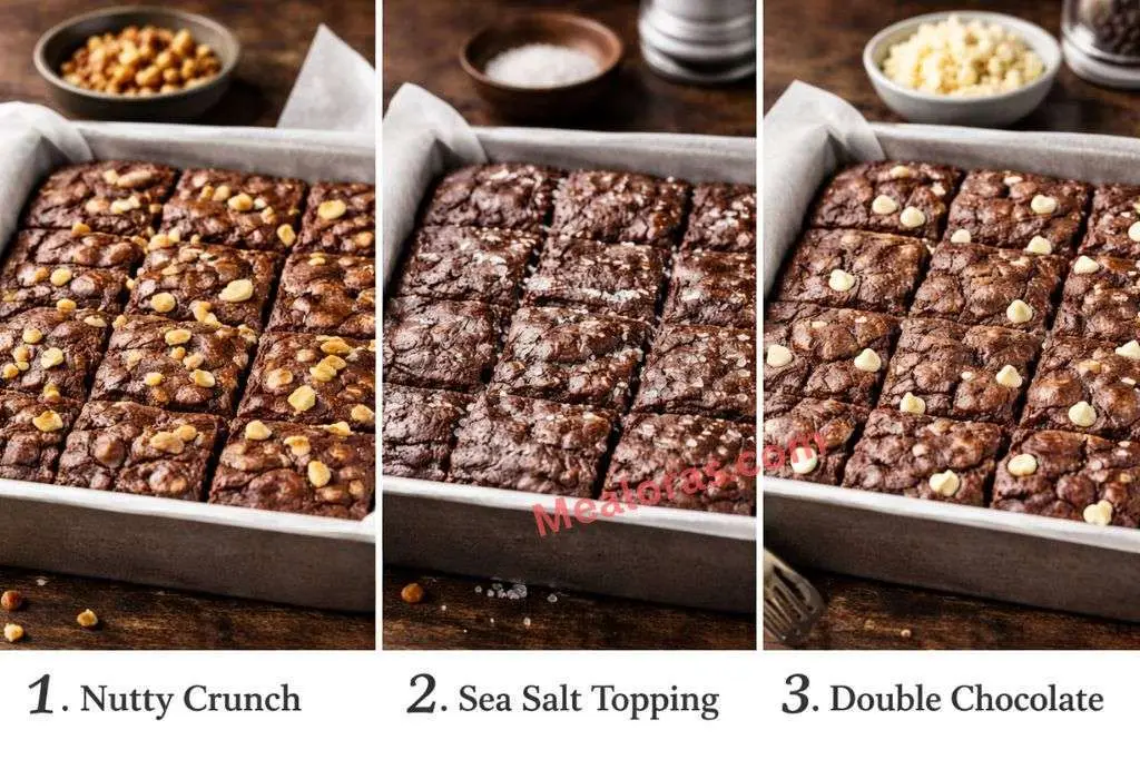 espresso brownies sprinkled with large flakes of sea salt to enhance the chocolate taste