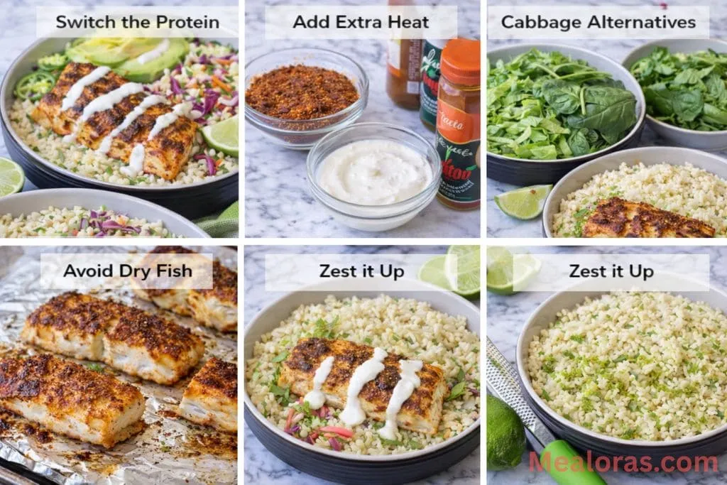 different taco bowl toppings like extra cilantro, lime wedges, and sliced radishes