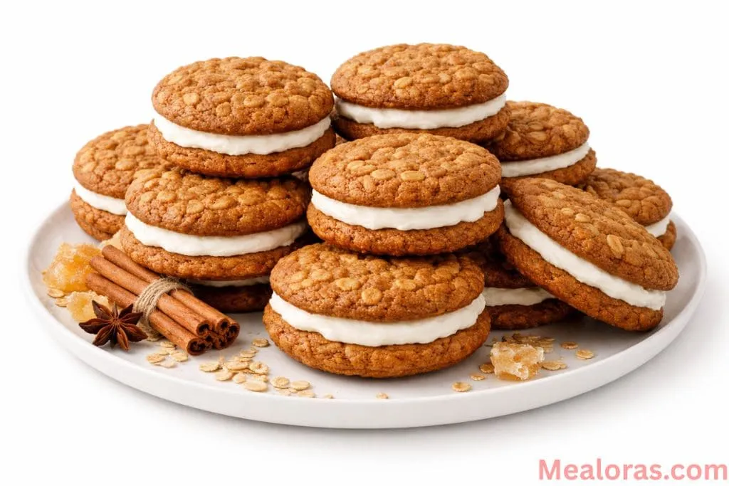 gingerbread oatmeal cream pies stacked