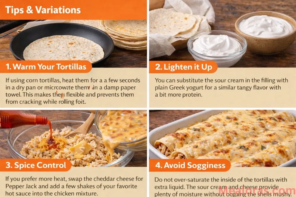 Two plates of enchiladas, one topped with extra jalapeños and another with fresh avocado and cilantro