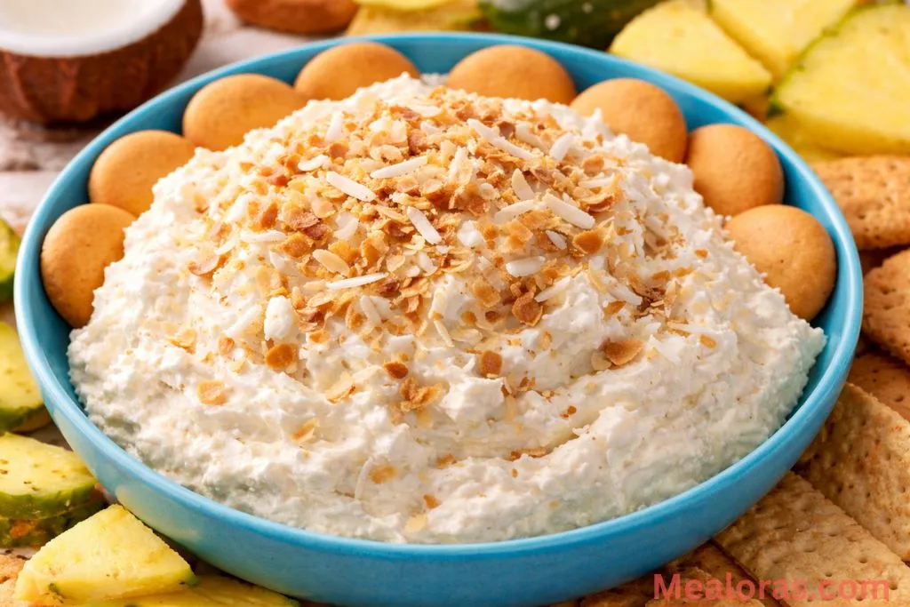 Coconut Cream Pie Dip served