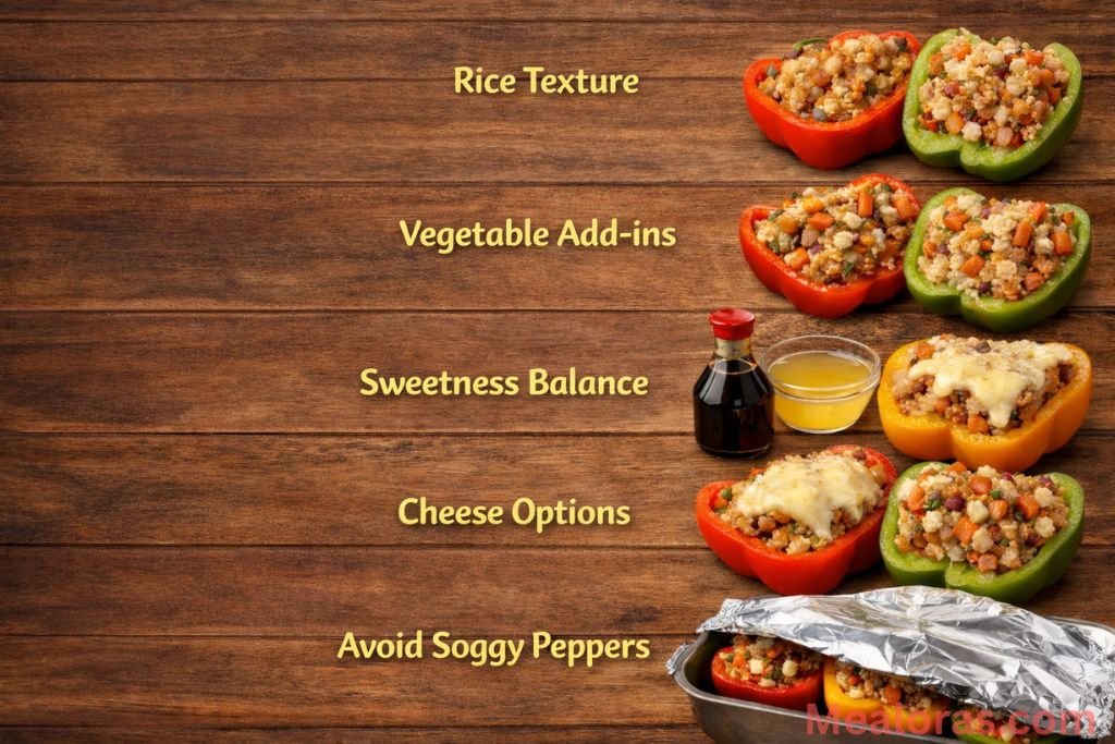 stuffed pepper with optional vegetable add-ins and different cheese