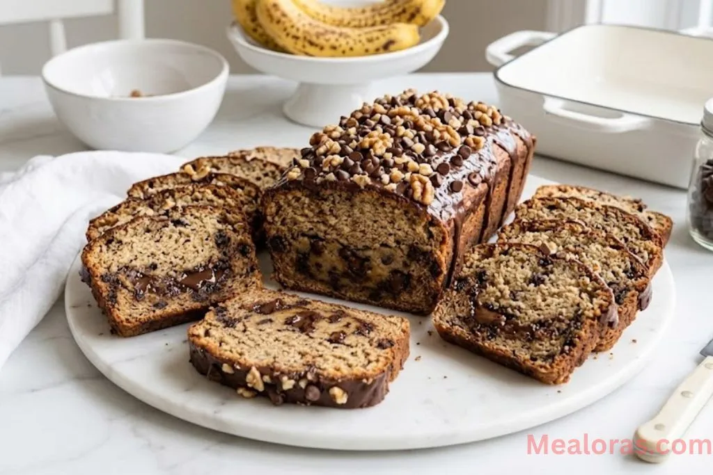Two classics collide in this moist, golden Cookie Dough Banana Bread! 🍌🍪