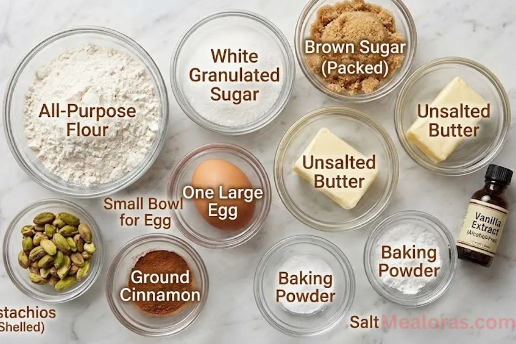 Baking ingredients for coffee cake