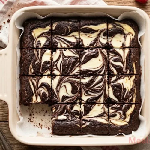Marble brownies with cheesecake swirl