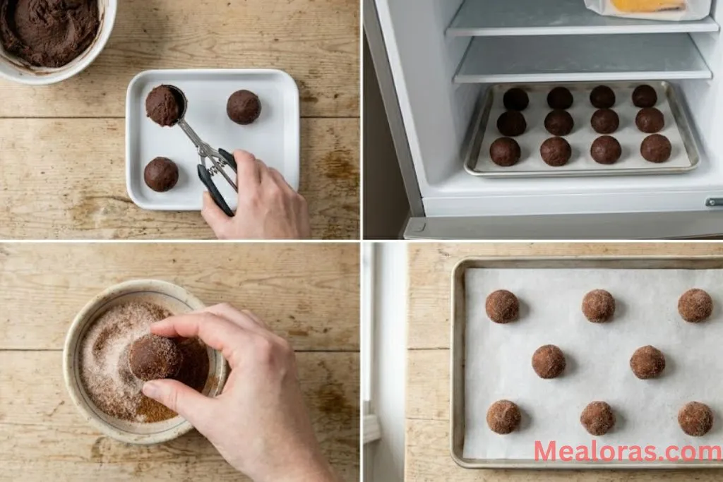 Step-by-step process of creaming butter and sugar and mixing dry ingredients for cookie dough