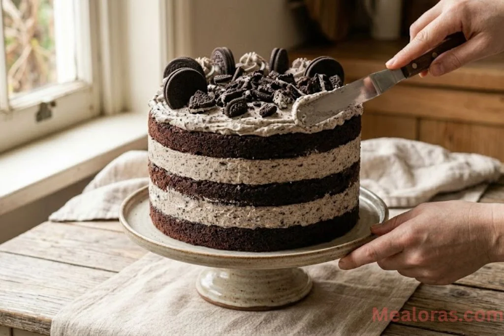 Different styles of Oreo cake decorations and frosting swaps