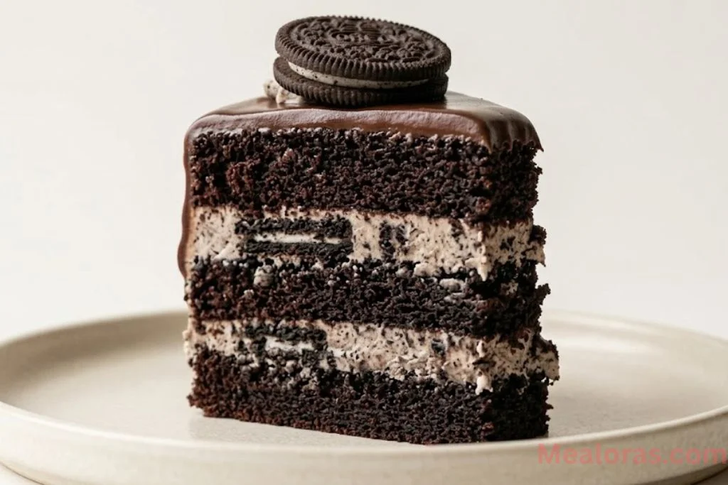 The ultimate dessert goals! This Chocolate Oreo Cake is moist, fluffy, and loaded with cookies