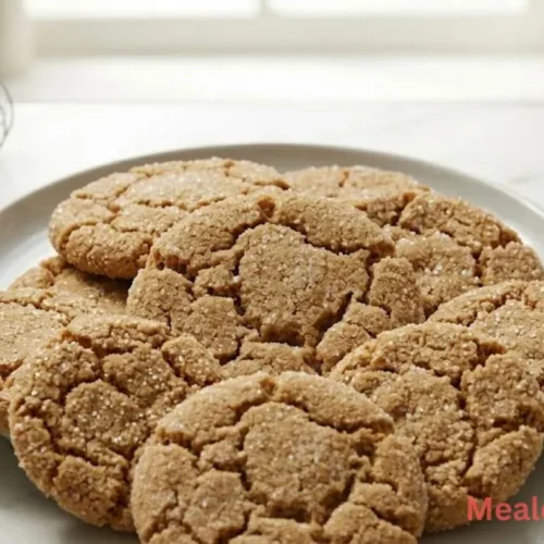 of golden peanut butter miso cookies with sugar-crusted crackled tops