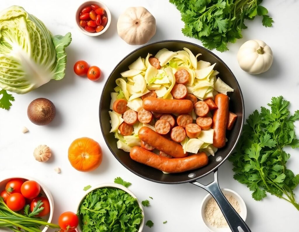 Cabbage and Sausage Skillet ingredients