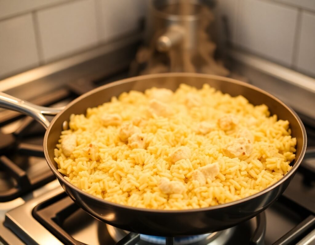 Chicken Rice Casserole cooking