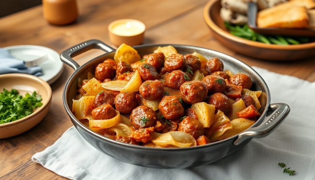Sausage Cabbage Skillet serving