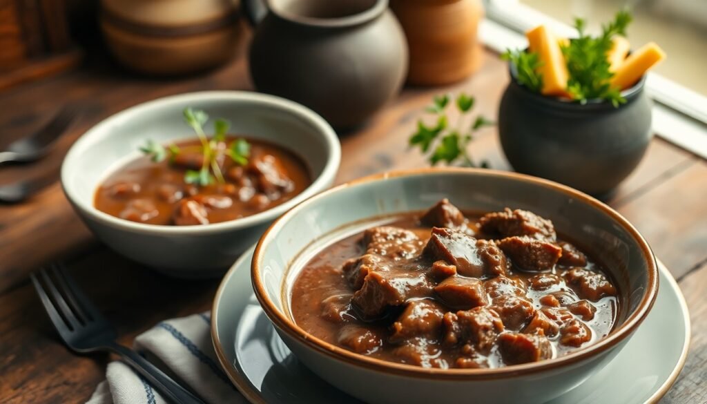 Slow Cooker Beef & Gravy serving