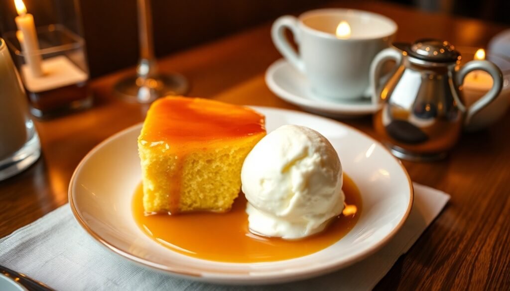 Slow Cooker Golden Syrup Sponge Pudding serving