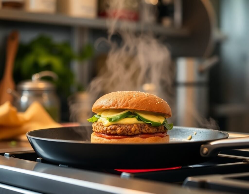 Tortilla Smash Burger cooking